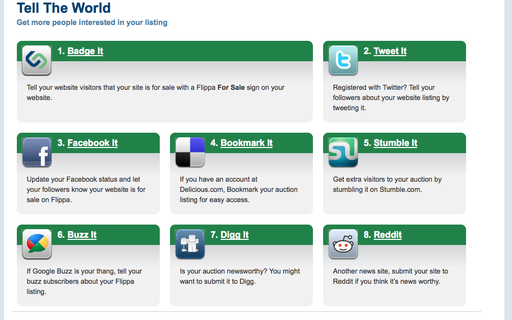Promote Your Flippa Auction Promote Your Flippa Auction